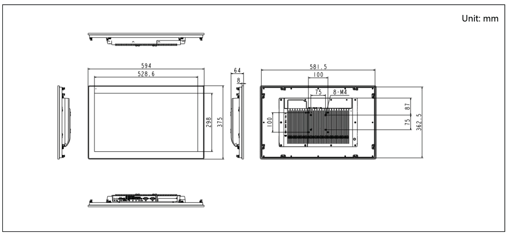 23,8" Touchmonitor mit SIM Software Industrial