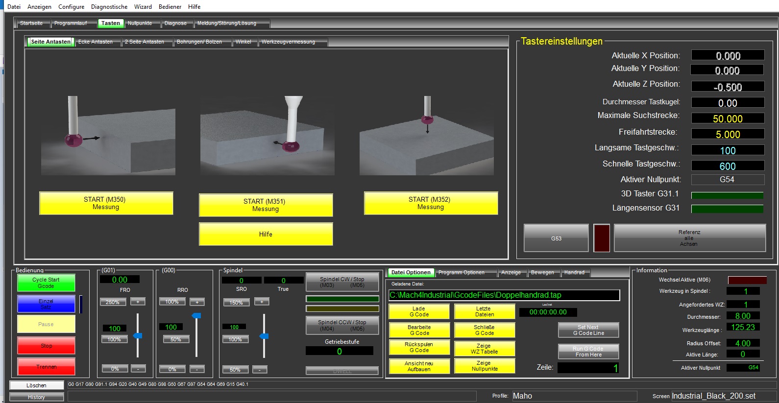 Mach4 Software Fräsen Gewerbe Version Deutsch