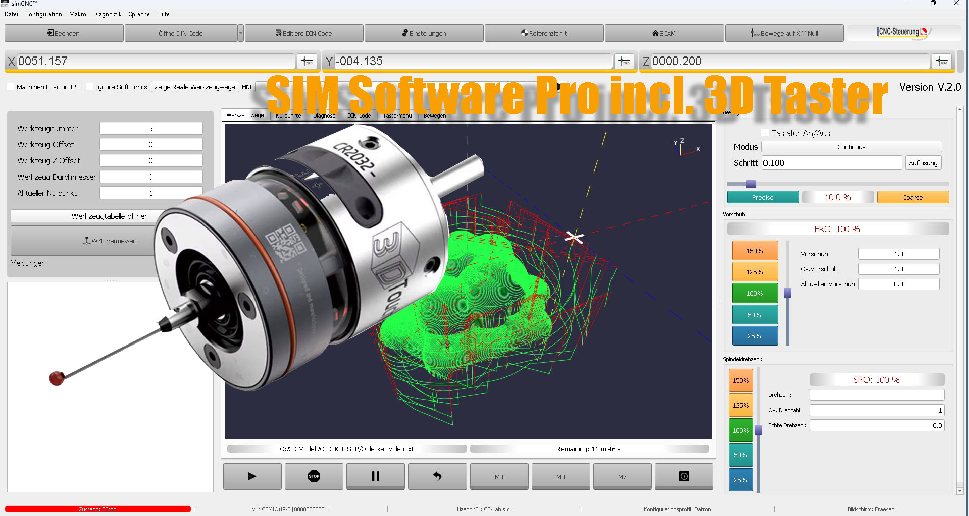 Sonderangebot. 3D Taster mit SIM Software PRO