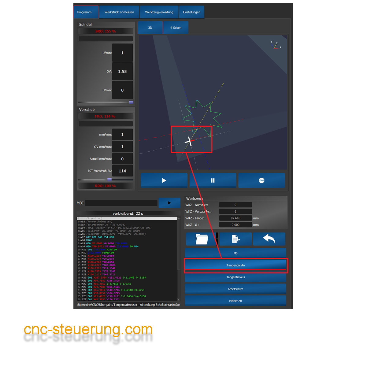 SIM Software Industrial Tangentialmesser