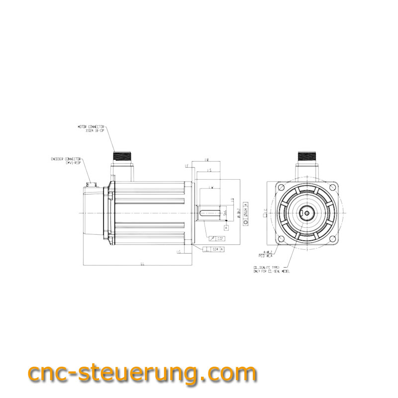 A2 Delta Servo Motor 1500 Watt mit Bremse