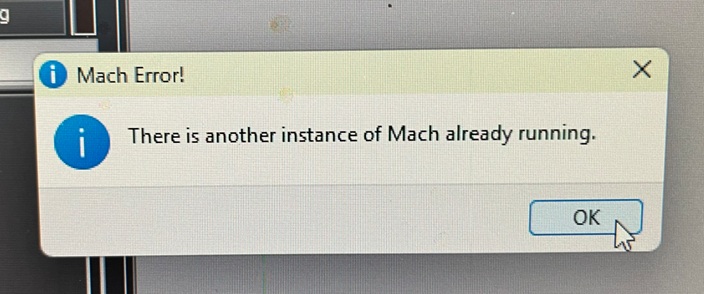 Meldungen der Mach4 Software