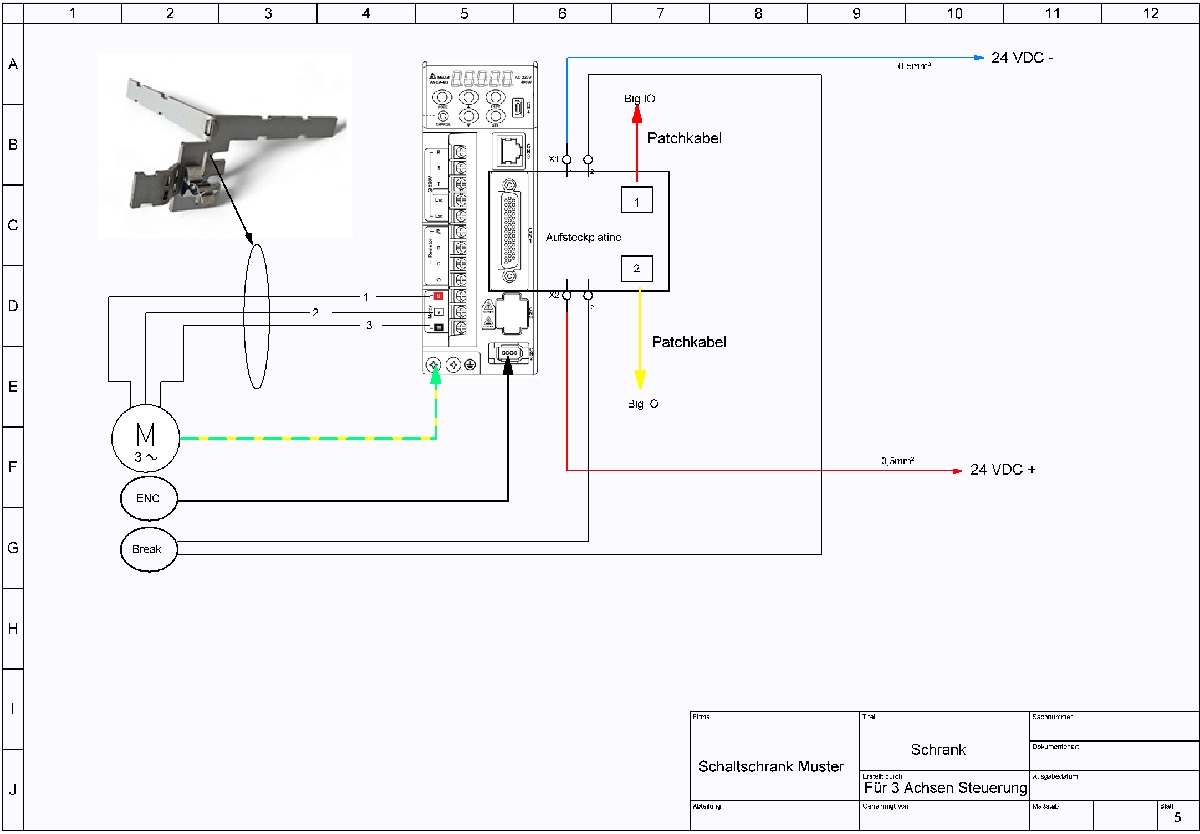 Verdrahtungsplan B3 Servos mit IP-S