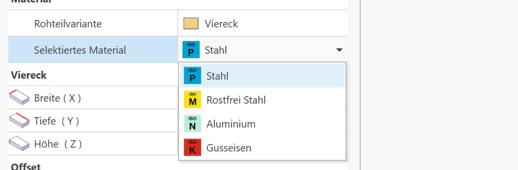 Werkstückstoffgruppen in der Übersicht