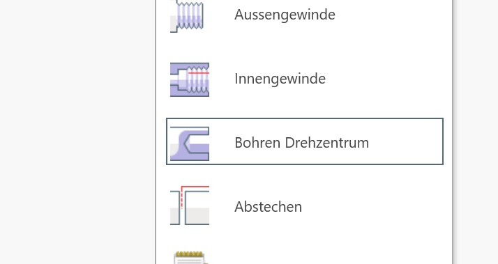Drehmaschine Zentralbohren