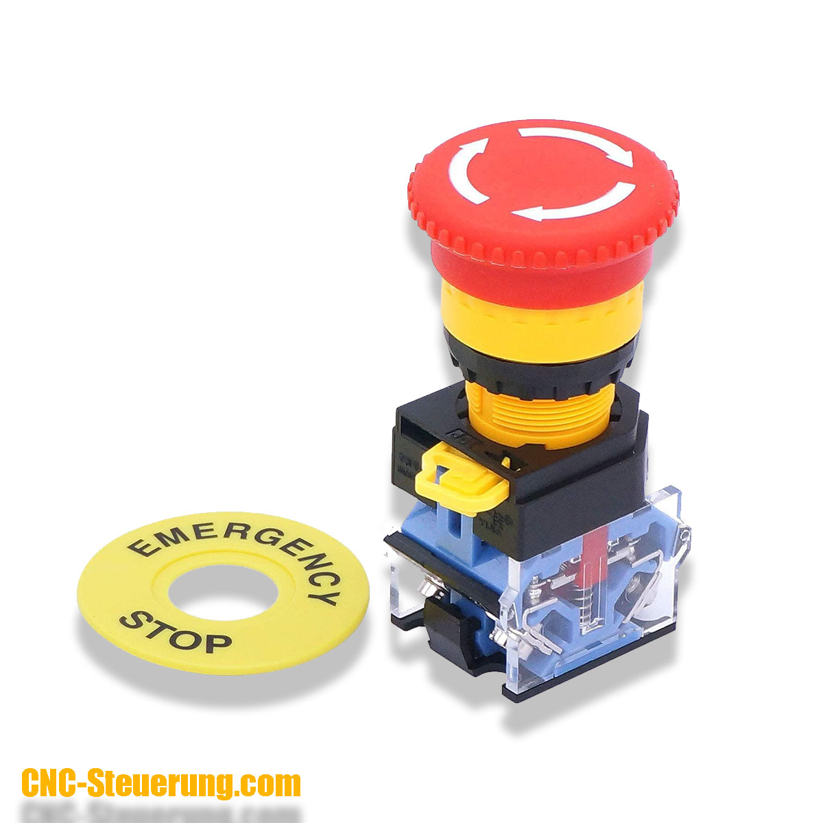 Not-Aus-Schalter mit Kontaktelement 24 V/AC 6A 1 Öffner