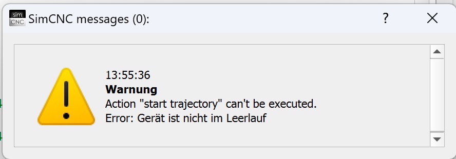 Störmeldungen der SIM Software