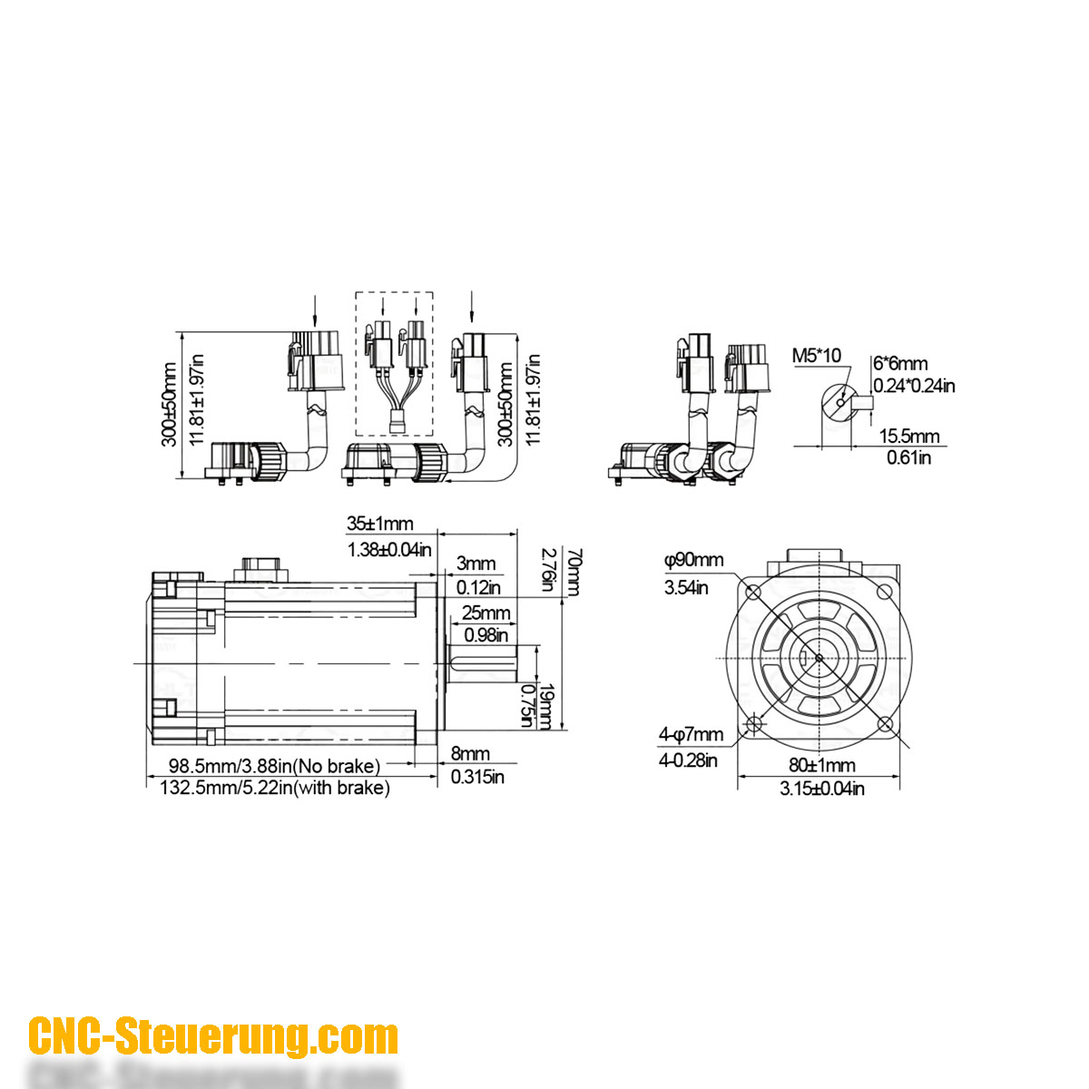 750 Watt mit Bremse Servosystem - Blackline