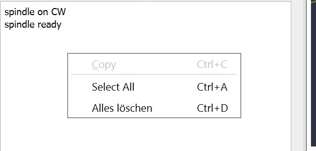 Die rechte Maustaste im Screen der SIM Software